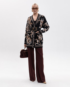Etro Черный кардиган из шерсти в узор WRKE0159AQ12U
