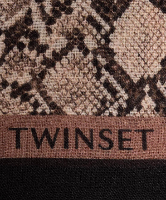 Twinset Бежева хустка в принт 262LI4BRR зображення 3