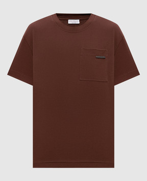 Brunello Cucinelli Коричневая футболка MPT81EC710