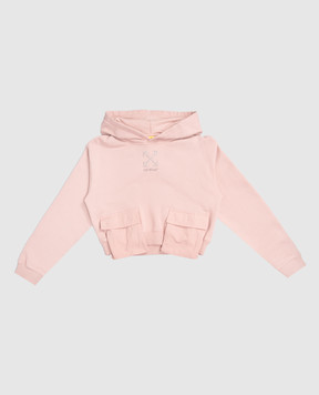 Off-White Дитяче рожеве худі з логотипом 44GBB00BF5F001