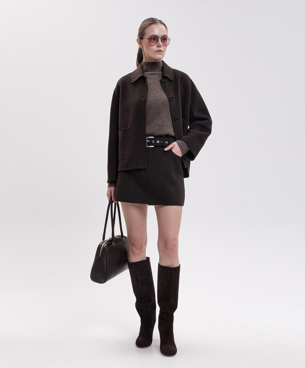 Max Mara Sportmax Коричнева спідниця міні PARAGGI з вовни SPXPARAGGI зображення 2