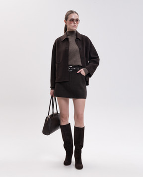 Max Mara Sportmax Коричнева спідниця міні PARAGGI з вовни SPXPARAGGI
