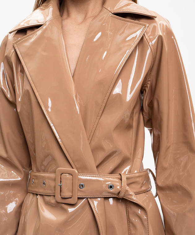 Dolce&Gabbana Коричневий лакований тренч F0W3WTFUSW7 зображення 5
