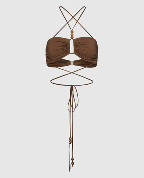 Magda Butrym Коричневий ліф від купальника з намистинами SWIMBRA01623426