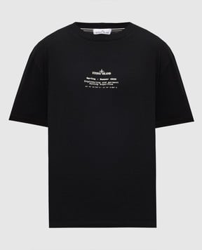 Stone Island Черная футболка с принтом логотипа L1S152100001S0285