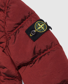 Stone Island Дитячий бордовий пуховик з патчем логотипа L2S164100006S001968
