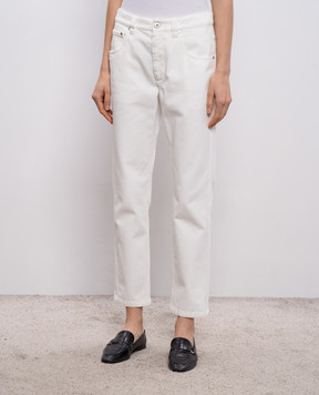 Brunello Cucinelli Білі джинси з патчем логотипа M0H81P5847