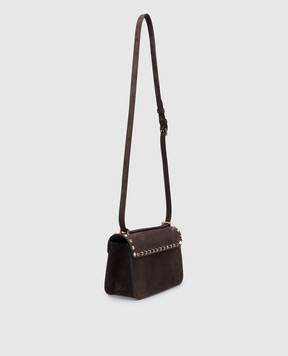 Valentino Замшевая коричневая сумка Rockstud 9W2B0T76KQQ