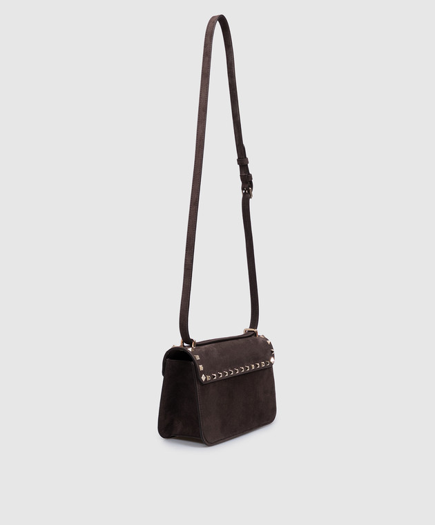Valentino Коричнева замшева сумка Rockstud 9W2B0T76KQQ зображення 3