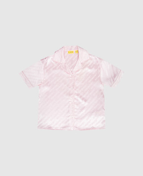 Off-White Дитяча рожева сорочка з візерунком логотипа 44GGG002S26F001