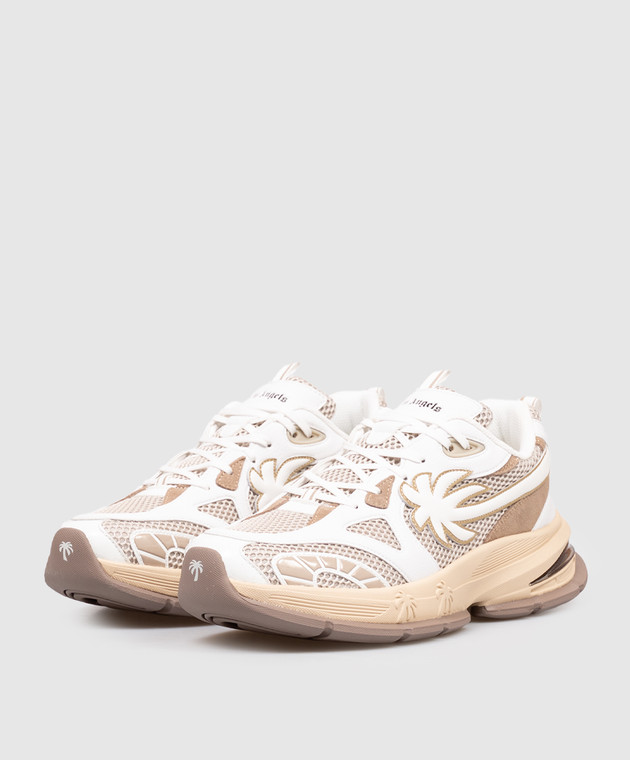 Palm Angels Белые комбинированные кроссовки Runner PMIA10TS26LEA001 изображение 2