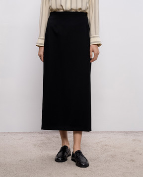 The Row Чорна спідниця міді Edric з вовни 10779W4319