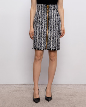 Balmain Твідова спідниця-олівець з вовною HF1LCC22XM15
