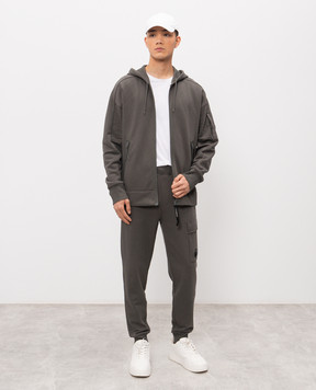 C.P. Company Спортивна куртка кольору хакі з патчем логотипа MSS716A005086W