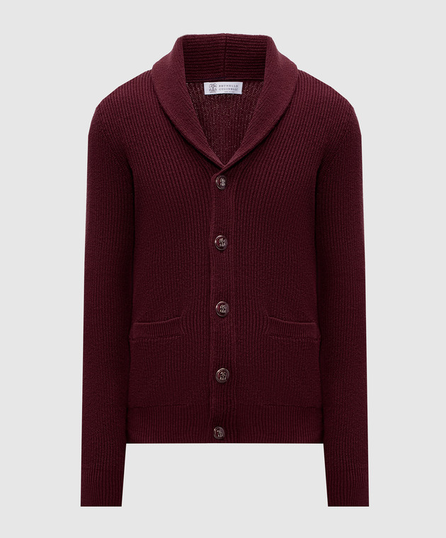 Brunello Cucinelli Бордовый кардиган MNI709706
