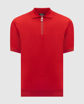 Stefano Ricci Чевоне поло з шовком та шкірою крокодила K616440Z35F26109