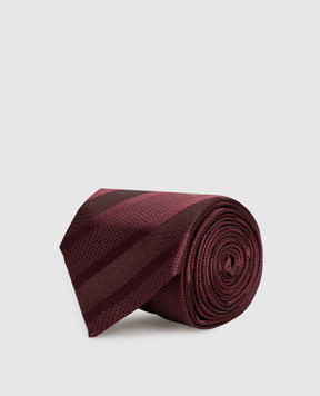 Brunello Cucinelli Бордовый галстук из шелка MR8460018