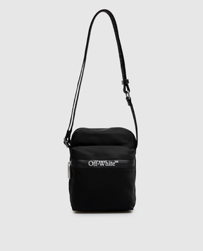 Off-White Чорна сумка з принтом логотипа OWMNQ21F26FB01