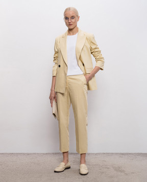 Max & Co Біла футболка Oteso з льоном прямого крою MCOTESO