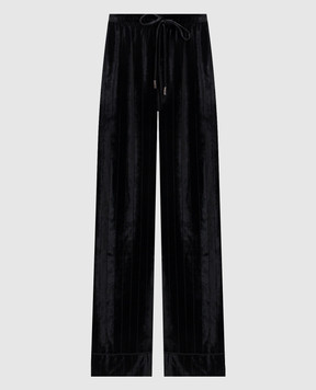 Ermanno Scervino Черные бархатные брюки с шелком D492P301XTC