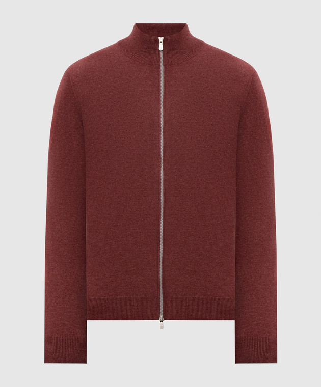Brunello Cucinelli Бордовий кардиган з кашеміру M2200106