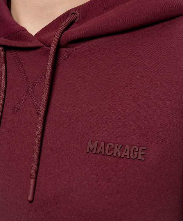 Mackage Бордовые худи с фактурным логотипом ZOSIAZZ изображение 5