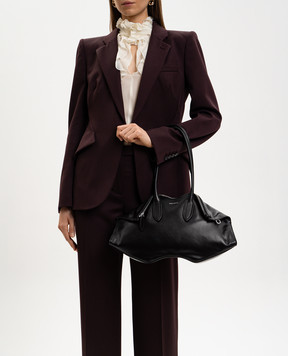 Alexander McQueen Черная кожаная сумка-тоут Manta 8559971VDXA