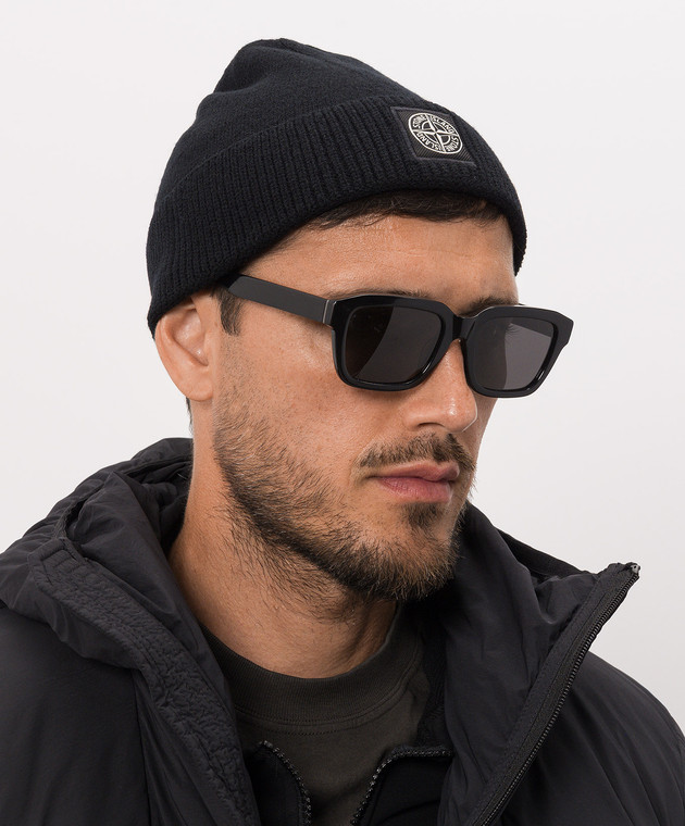 Stone Island Чорна шапка-біні з вовною L2S15N100007S01A1 зображення 2