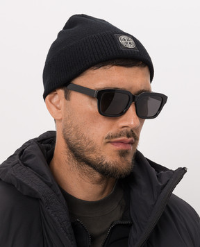 Stone Island Чорна шапка-біні з вовною L2S15N100007S01A1