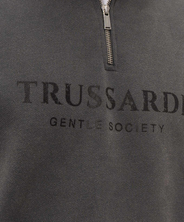 Trussardi Сірий світшот з принтом логотипа G8338000192NMF511F08 зображення 5