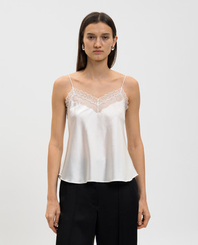 Simkhai Білий топ із шовку з мереживом SI2035A