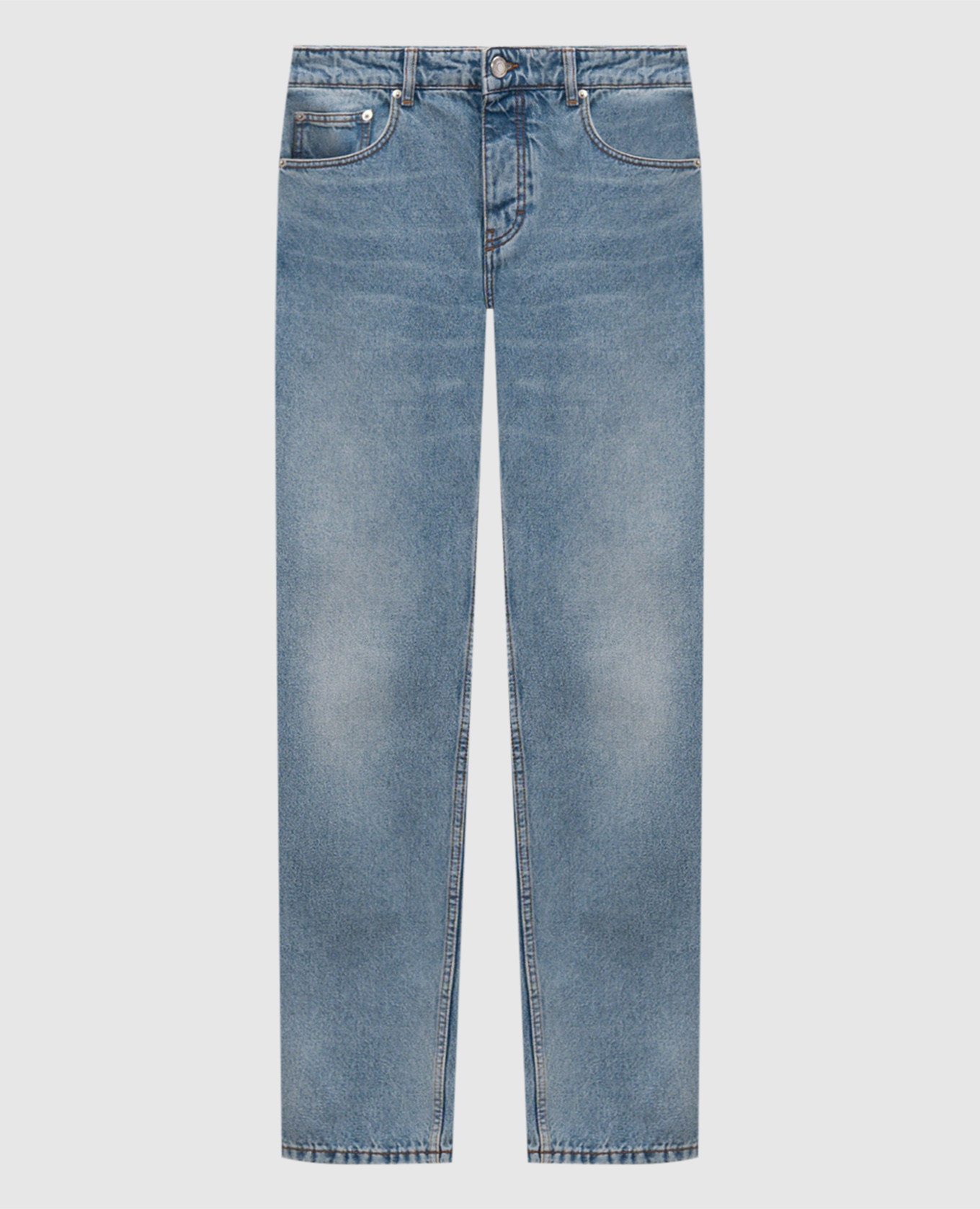 

Синие джинсы с логотип патч, Синий, Прямые джинсы