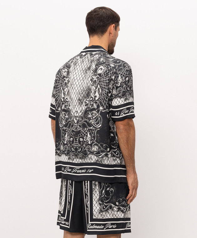 Balmain Черная рубашка Foulard HH1HN130VJ04 изображение 4