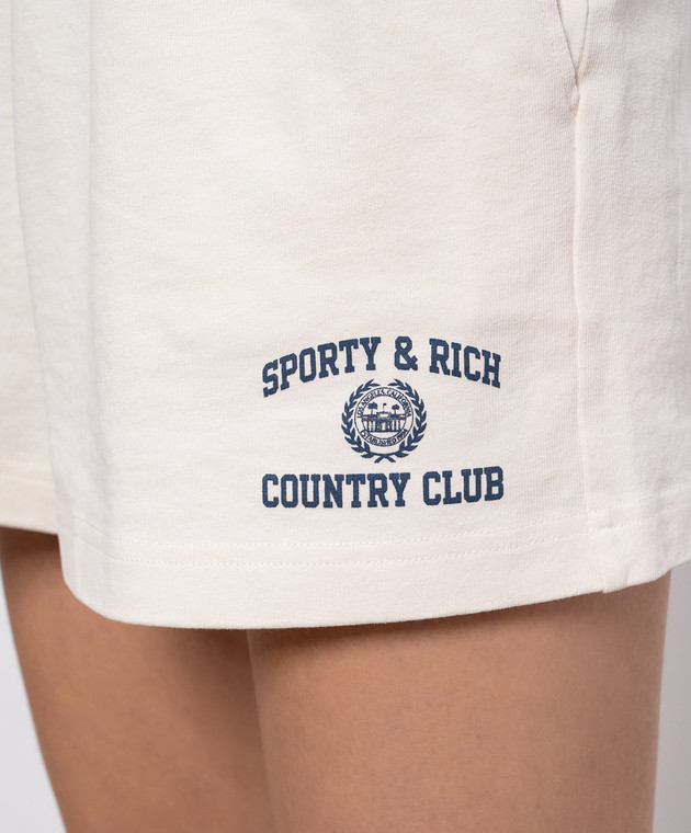 Sporty & Rich Бежеві шорти Varsity Crest Disco SH03776218WH37 зображення 5