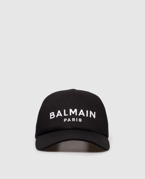 Balmain Чорна кепка з вишивкою логотипа FH0XA015CB24