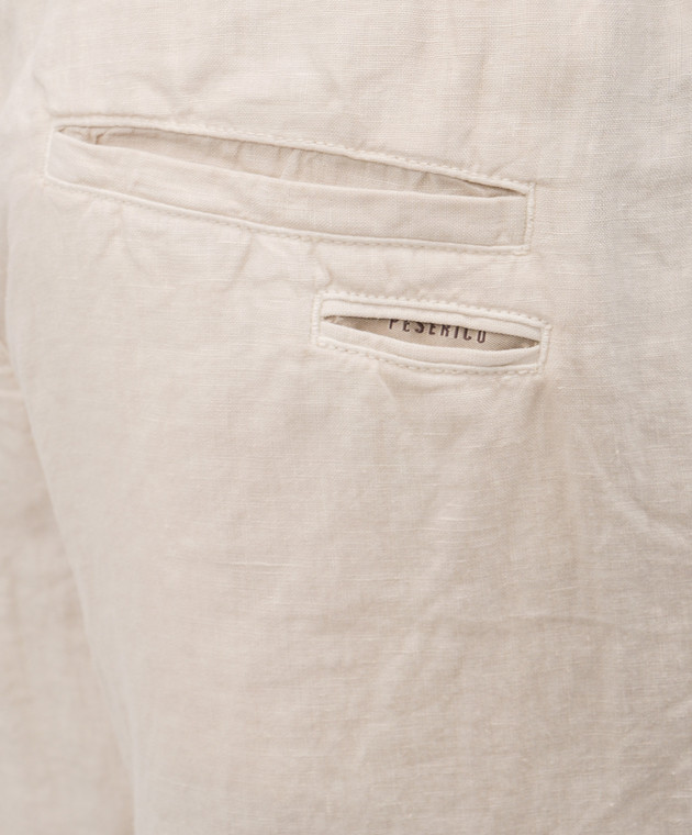 Peserico Шорти кольору айворі з льону R54235T00D02494 зображення 5