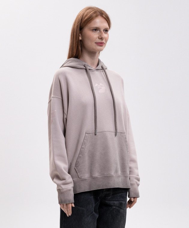 Off-White Розовые худи с брендовым принтом 2FE00485T изображение 3
