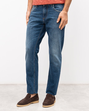 Dolce&Gabbana Сині джинси з гравіюванням логотипа GYJCCDG8NZ5