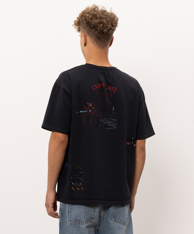 Rhude Черная футболка CARNET DE VOYAGE RHPF26TT06012 изображение 4