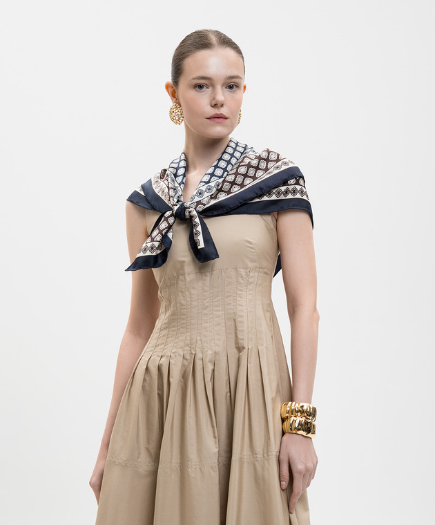 Max Mara Weekend Синий платок ONESTO из шелка в принт WKAONESTO изображение 2