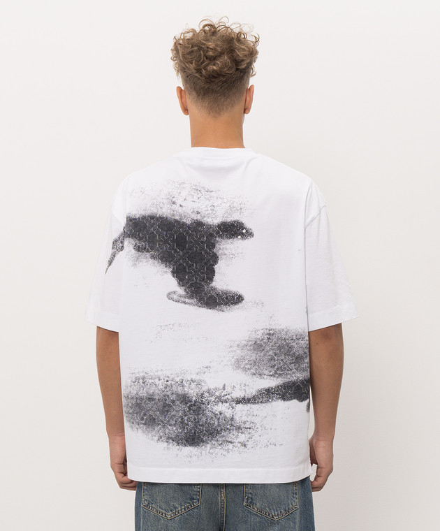 Off-White Біла футболка з принтом логотипа Pencil Monogram 44MAA120F26J00R зображення 4