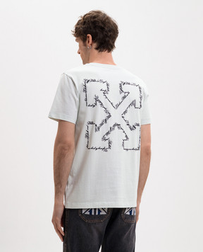 Off-White Зелена футболка з вишивкою Script Arrow 44MAA027S26J002