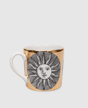 Fornasetti Фарфоровая чашка для кофе с блюдцем Sole P20Z288