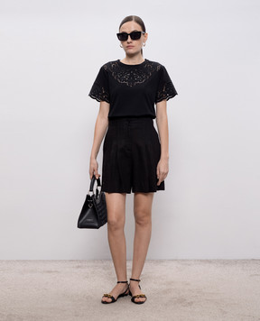 Twinset Чорні шорти з льоном 261TF2026