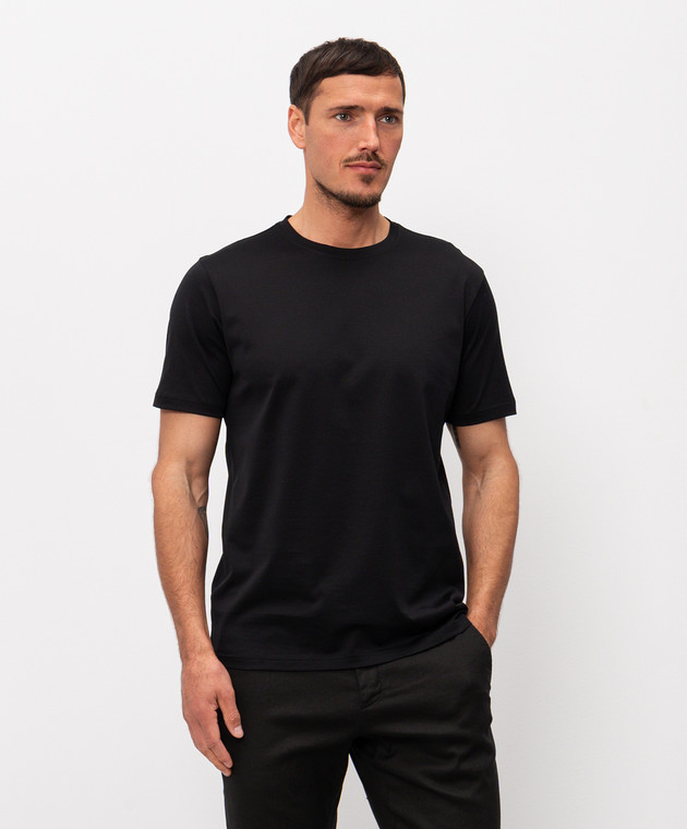 Cashmere&Whiskey Черная футболка из хлопка 51502 изображение 3