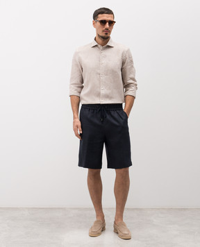 Peserico Синие шорты из льна с логотипом R54235D02606