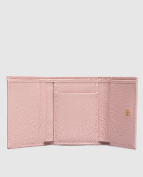 Dolce&Gabbana Рожеве шкіряне портмоне з металевою пластиною BI0770A1001