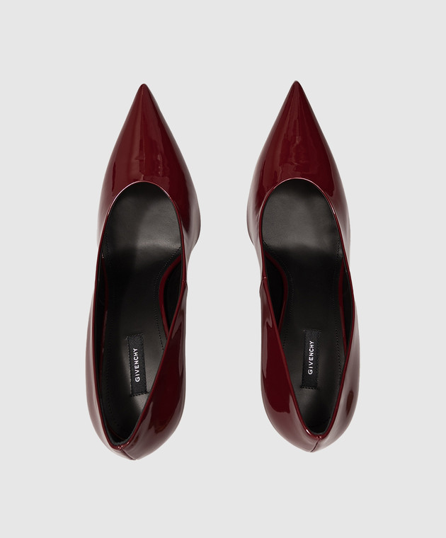 Givenchy Бордовые кожаные лакированные туфли BE405UE1K6 изображение 4