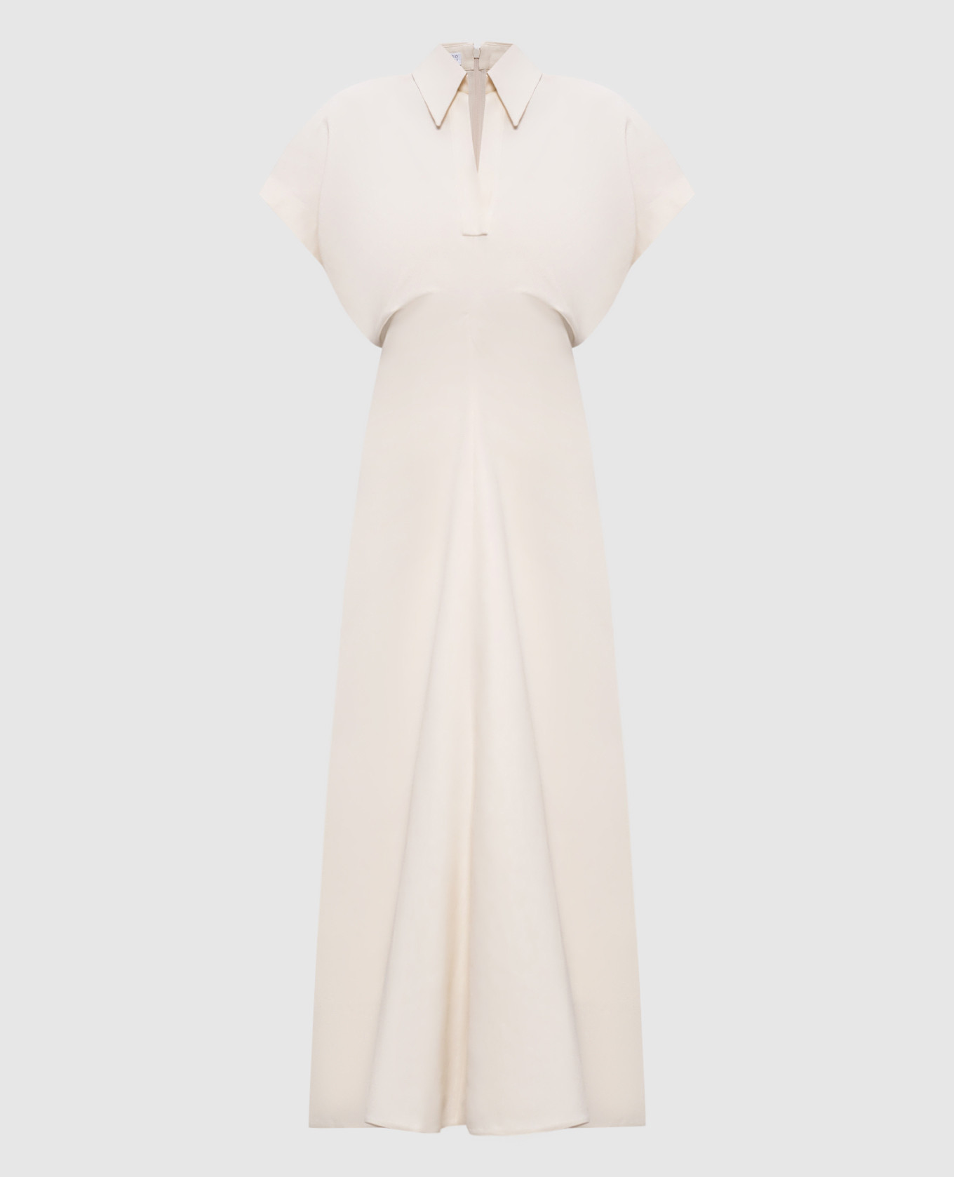 Бежевое платье с леном