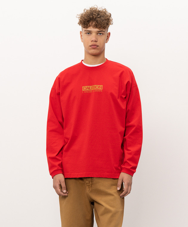 Vetements Червоний лонгслів з принтом MH27LS236R зображення 3
